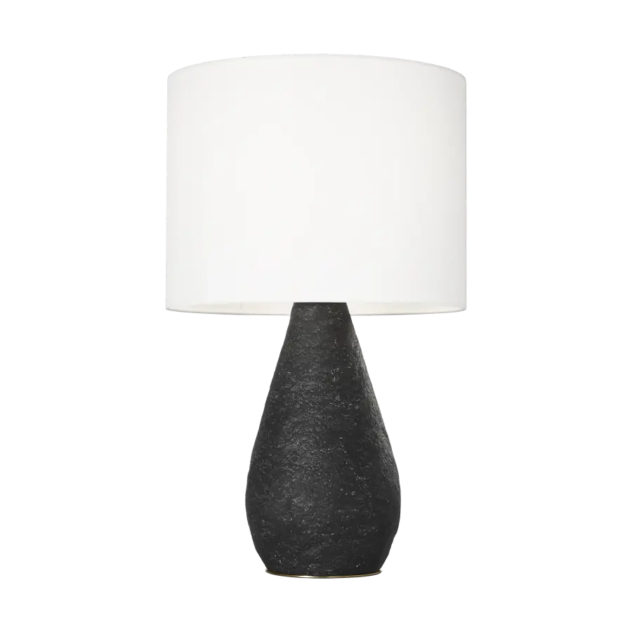 Sophisticated Organic Modern Table Lamp with Textured Black Wash Finish - Image 5