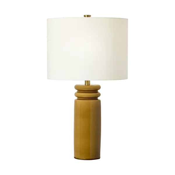 Artisanal Ceramic Table Lamp with Distinctive Cracked Honey Glaze - Image 1