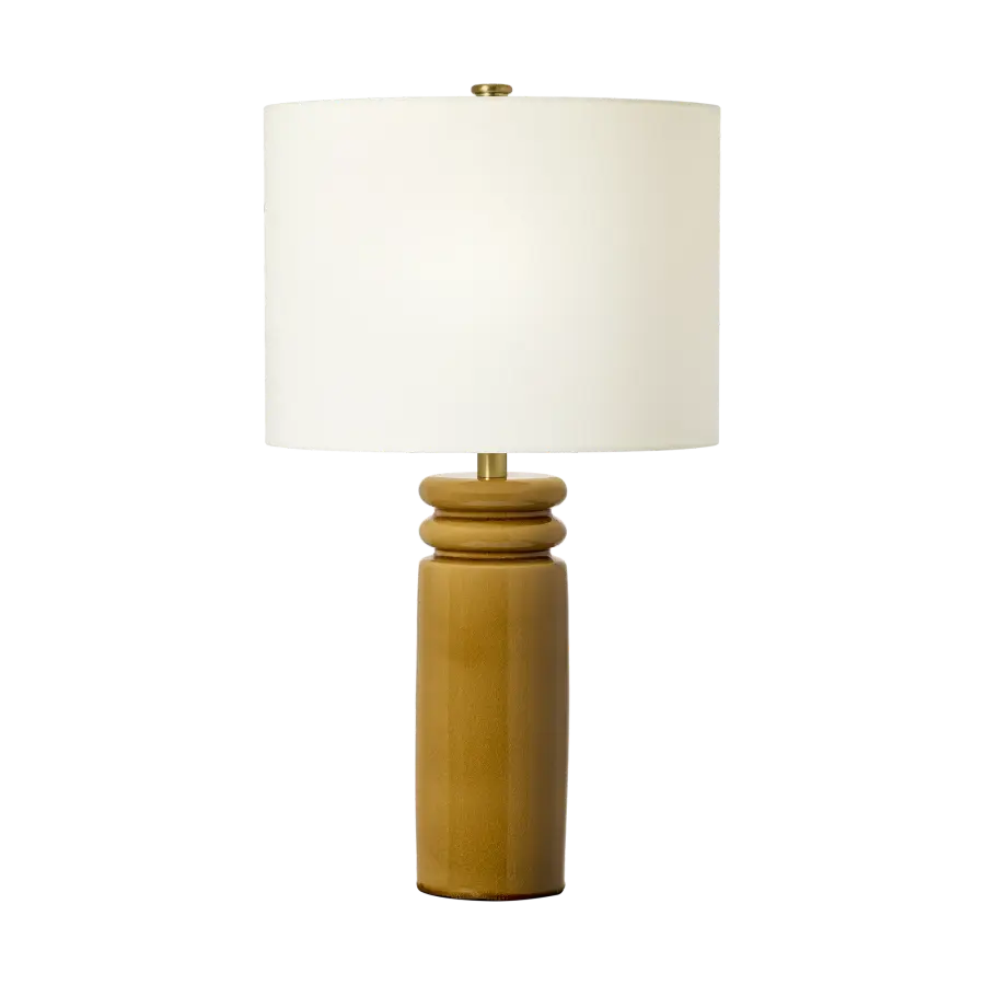 Artisanal Ceramic Table Lamp with Distinctive Cracked Honey Glaze - Image 1