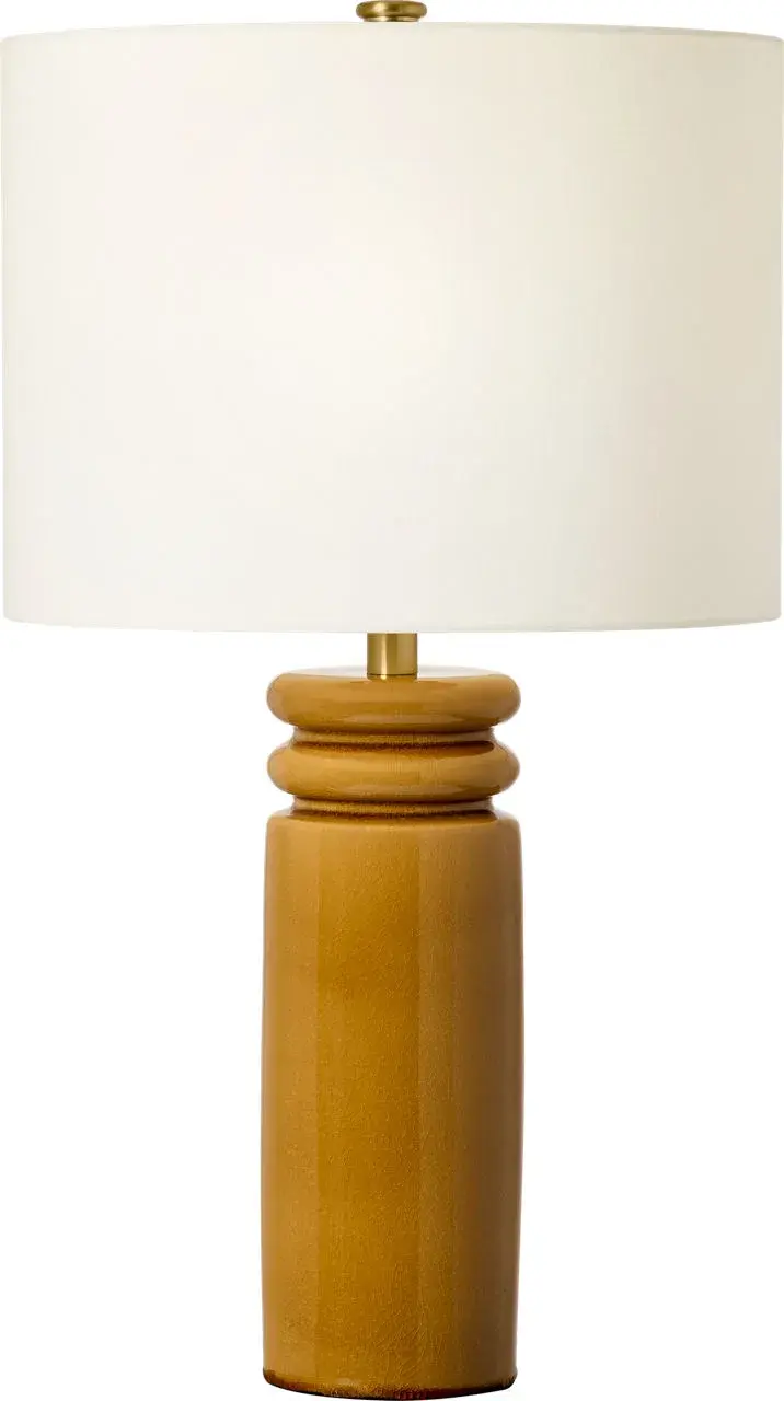 Artisanal Ceramic Table Lamp with Distinctive Cracked Honey Glaze - Image 2