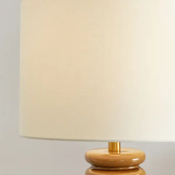 Artisanal Ceramic Table Lamp with Distinctive Cracked Honey Glaze - Image 6