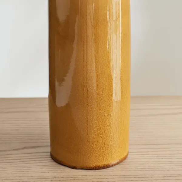 Artisanal Ceramic Table Lamp with Distinctive Cracked Honey Glaze - Image 7