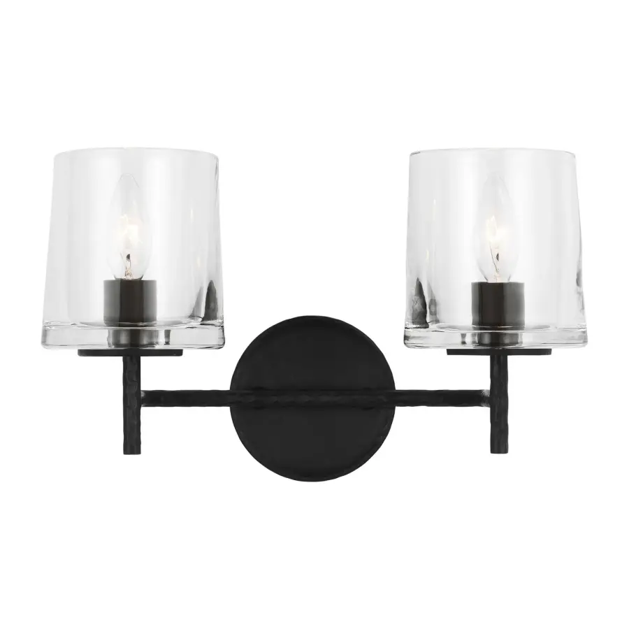 Marietta Two Light Vanity in Aged Iron