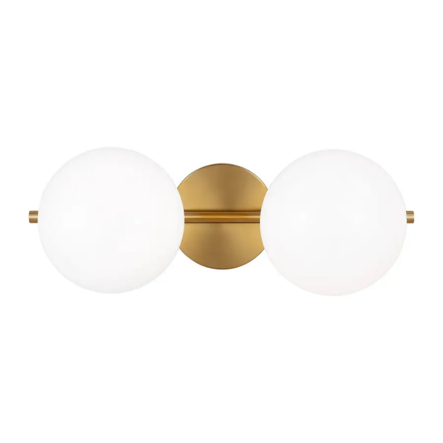 Lune Two Light Vanity in Burnished Brass
