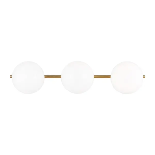 Lune Three Light Vanity in Burnished Brass