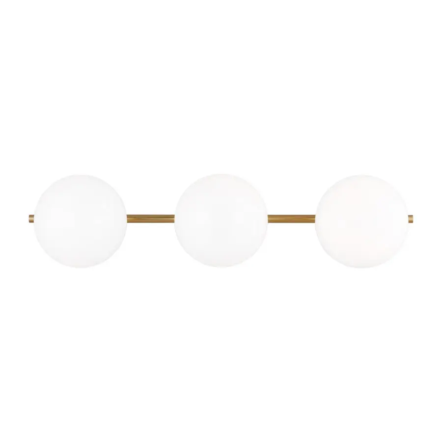Lune Three Light Vanity in Burnished Brass
