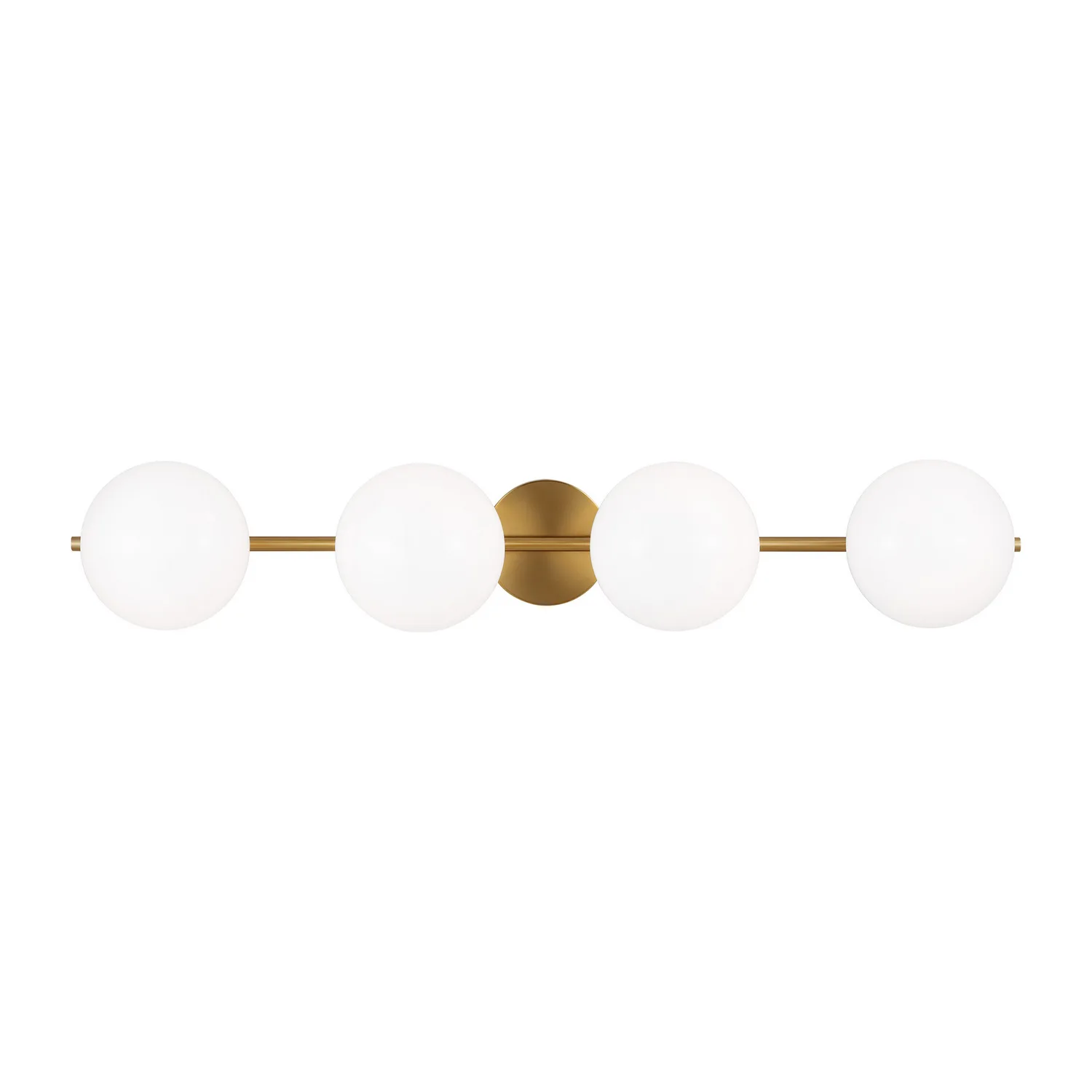 Lune Four Light Vanity in Burnished Brass