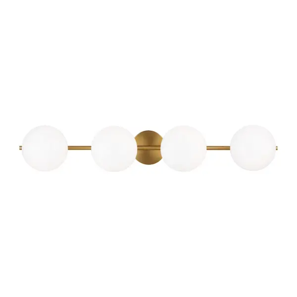 Lune Four Light Vanity in Burnished Brass