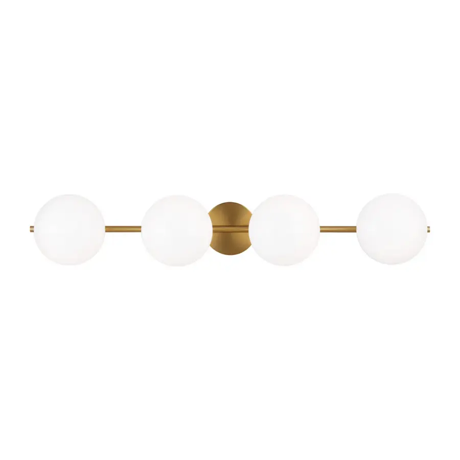 Lune Four Light Vanity in Burnished Brass