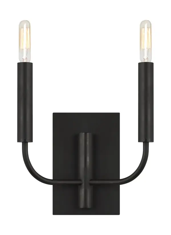Brianna Two Light Wall Sconce in Aged Iron