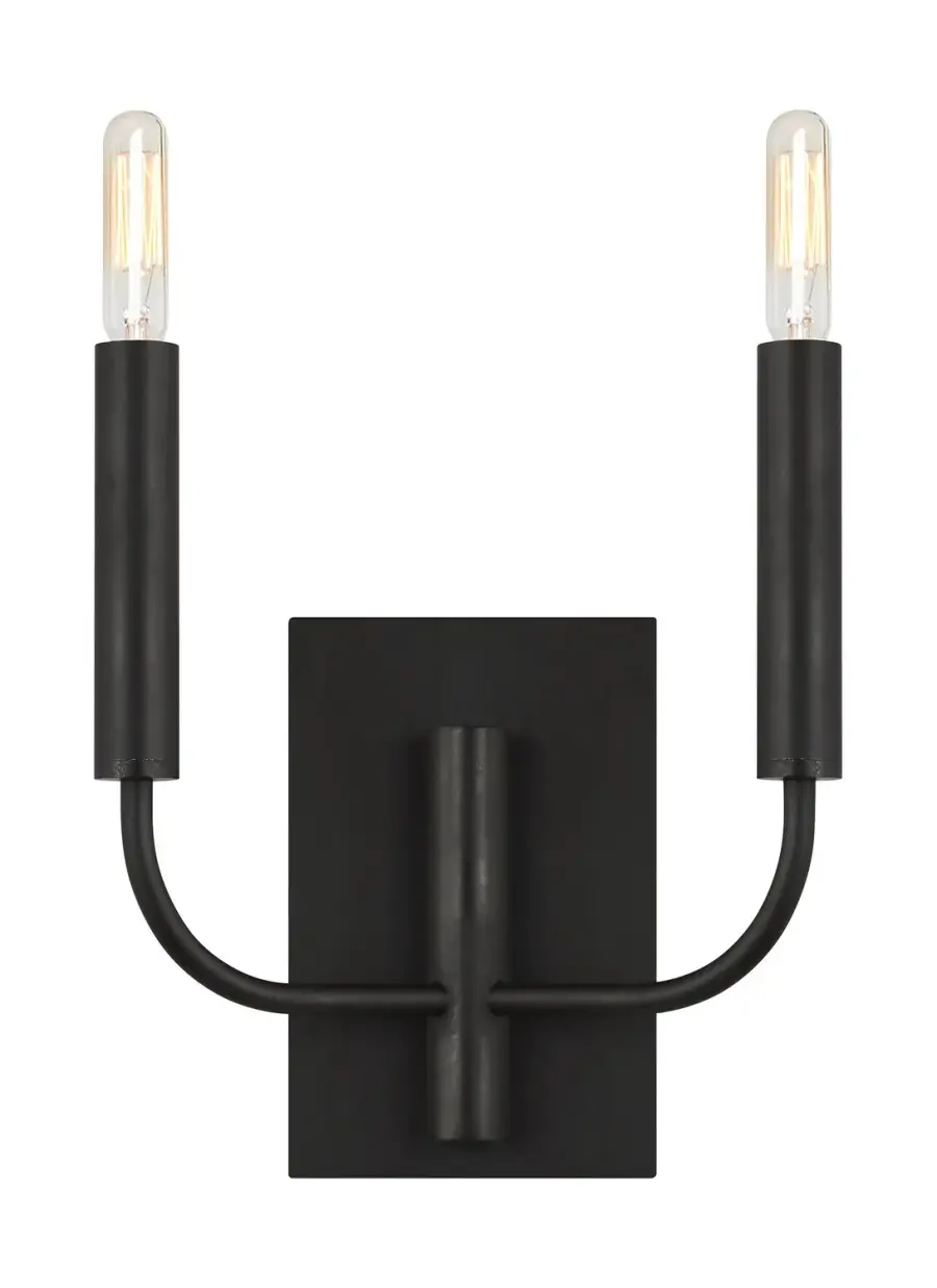 Brianna Two Light Wall Sconce in Aged Iron