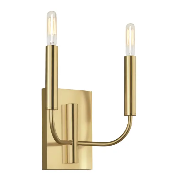 Brianna Two Light Wall Sconce in Burnished Brass