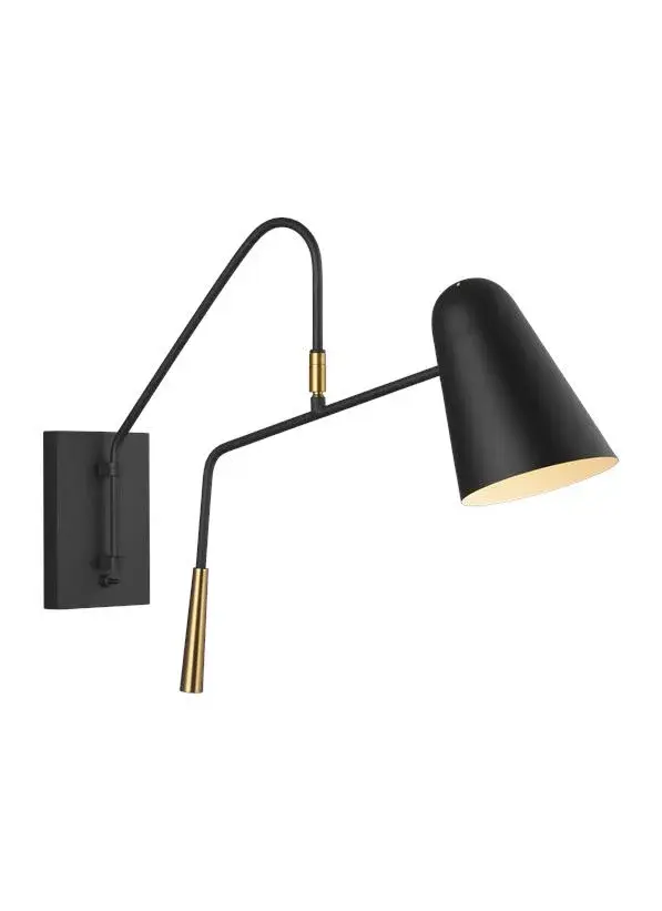 Simon One Light Wall Sconce in Midnight Black
