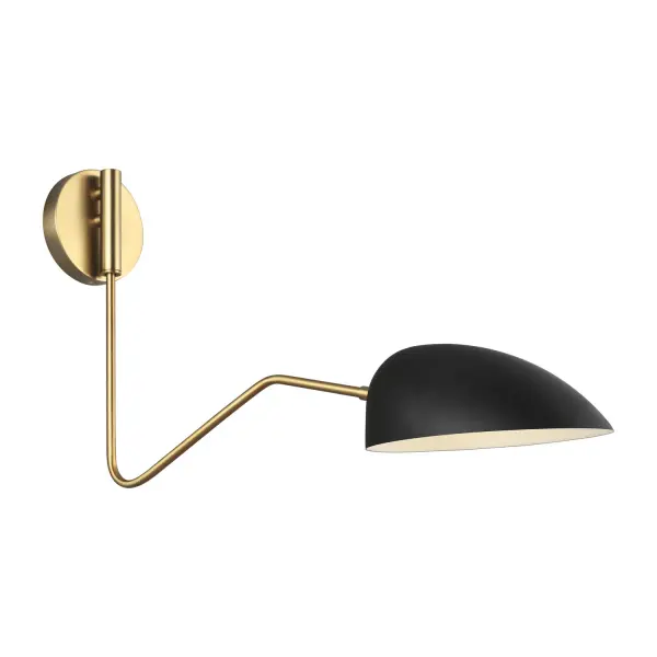 Jane One Light Swing Arm Wall Sconce in Midnight Black