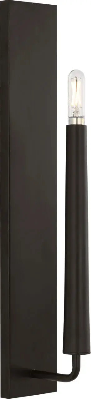 The Lois 18" Sconce by Ellen DeGeneres transforms functional lighting into art with its gracefully curved arm and clean lines. Perfect for intimate spaces, this compact fixture delivers elevated modern refinement. - alternate view