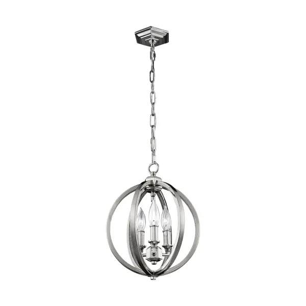 Corinne Three Light Pendant in Polished Nickel