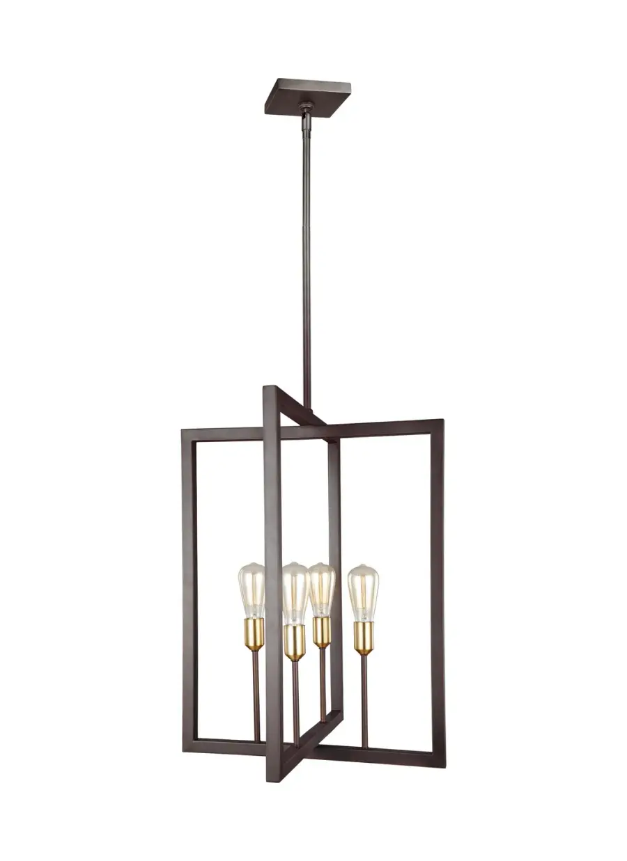 Finnegan Four Light Chandelier in New World Bronze