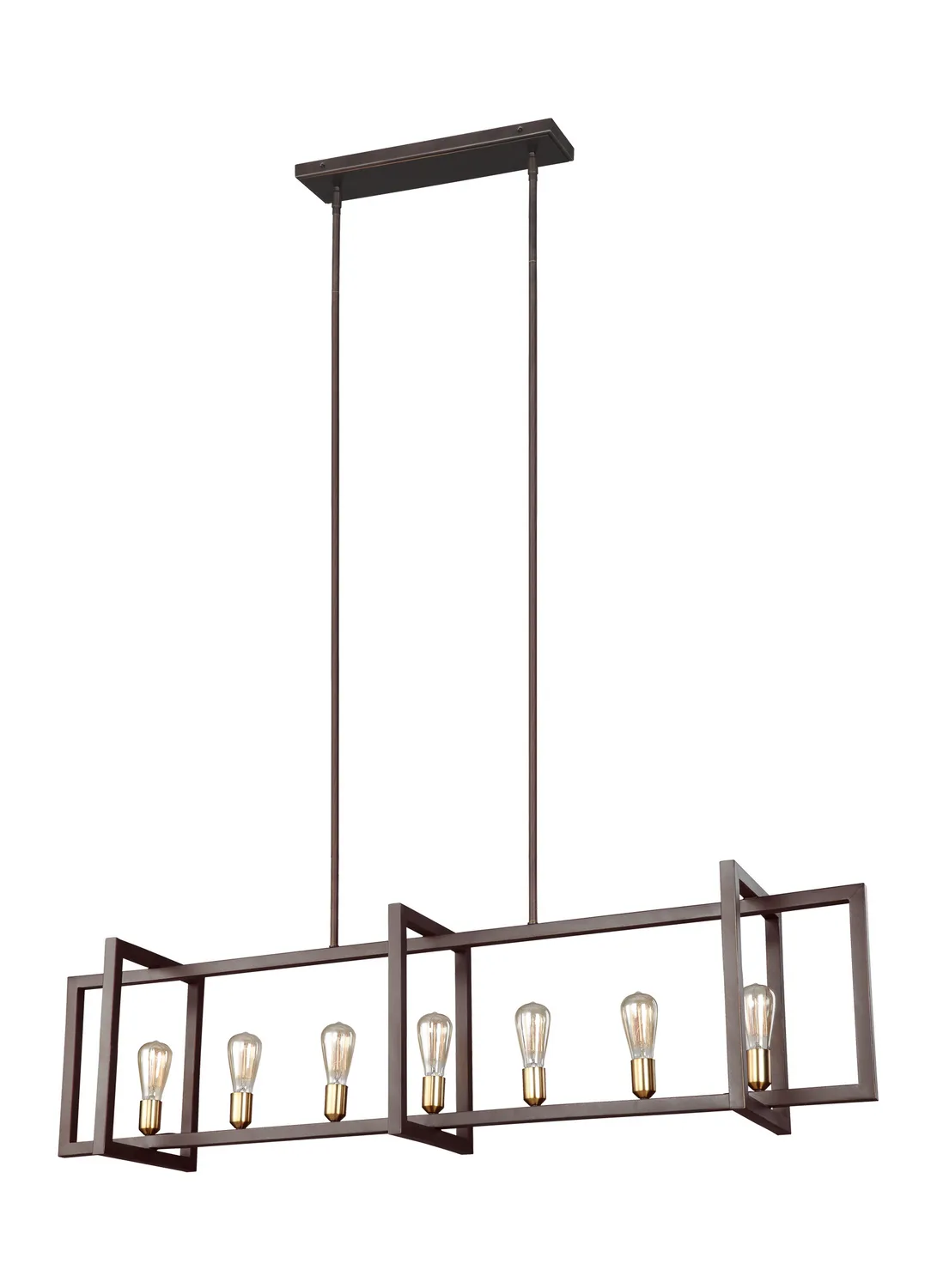 Finnegan Seven Light Island Chandelier in New World Bronze
