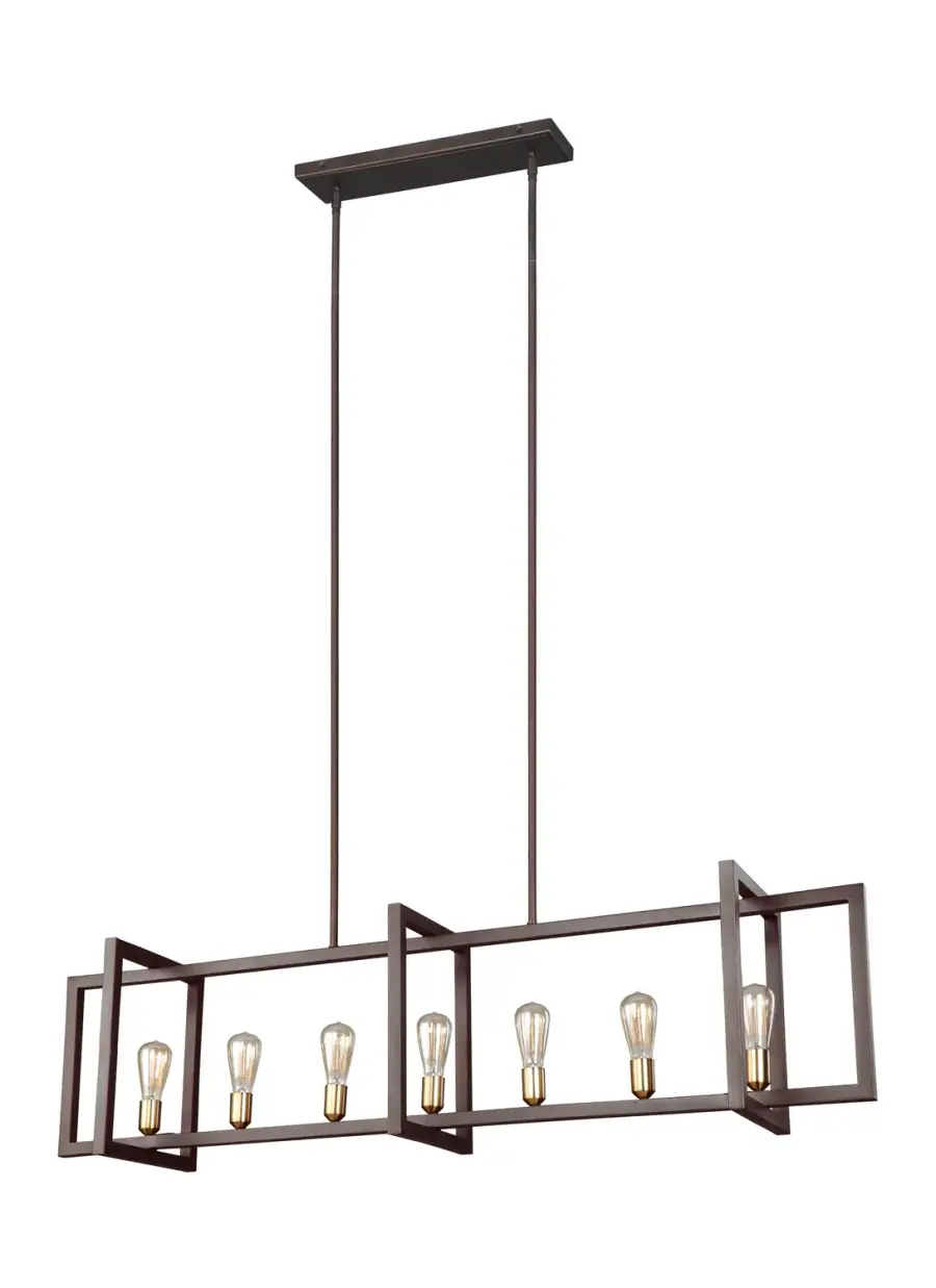 Finnegan Seven Light Island Chandelier in New World Bronze