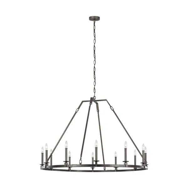 Landen 12-Light Chandelier in Smith Steel