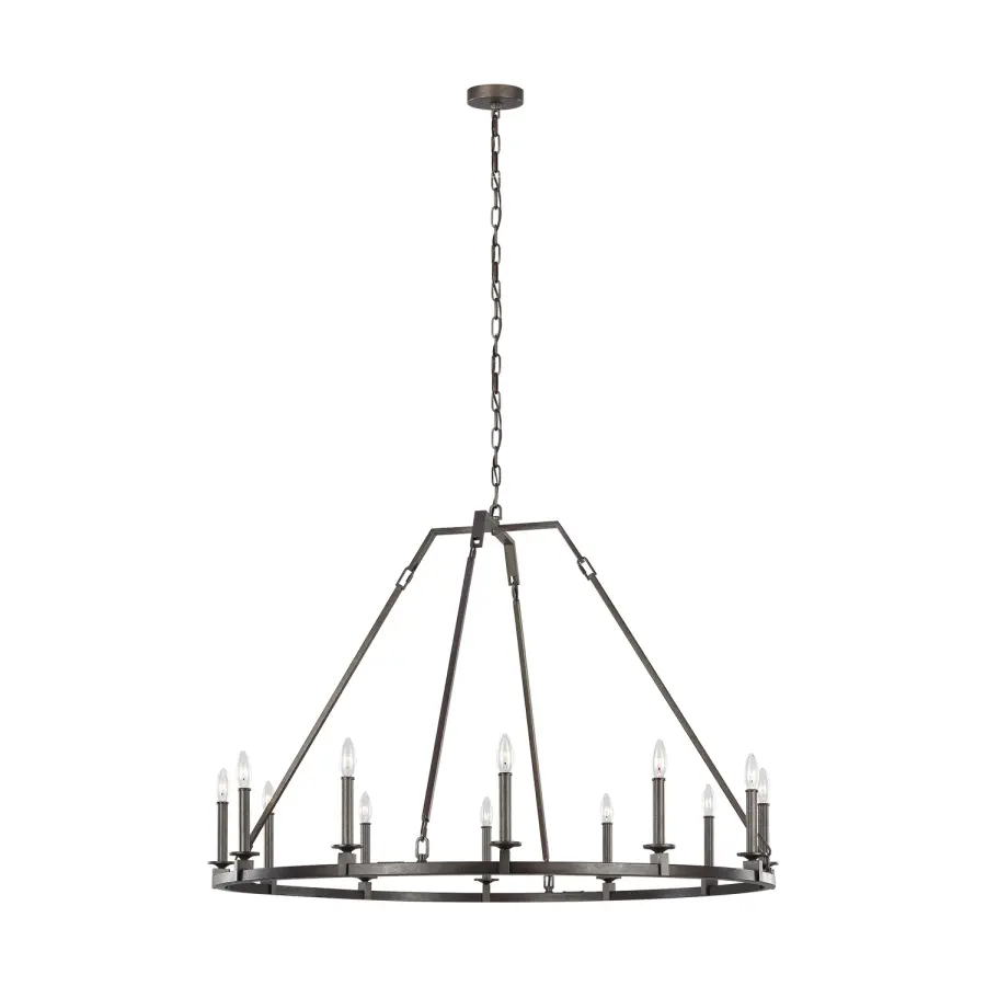 Landen 12-Light Chandelier in Smith Steel