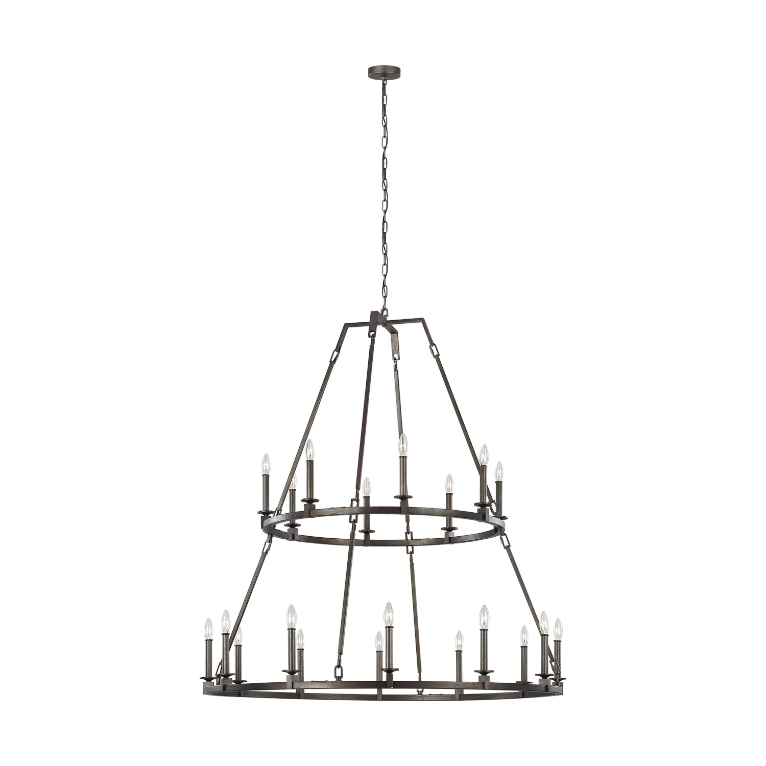 Landen 20-Light Two-Tier Chandelier in Smith Steel
