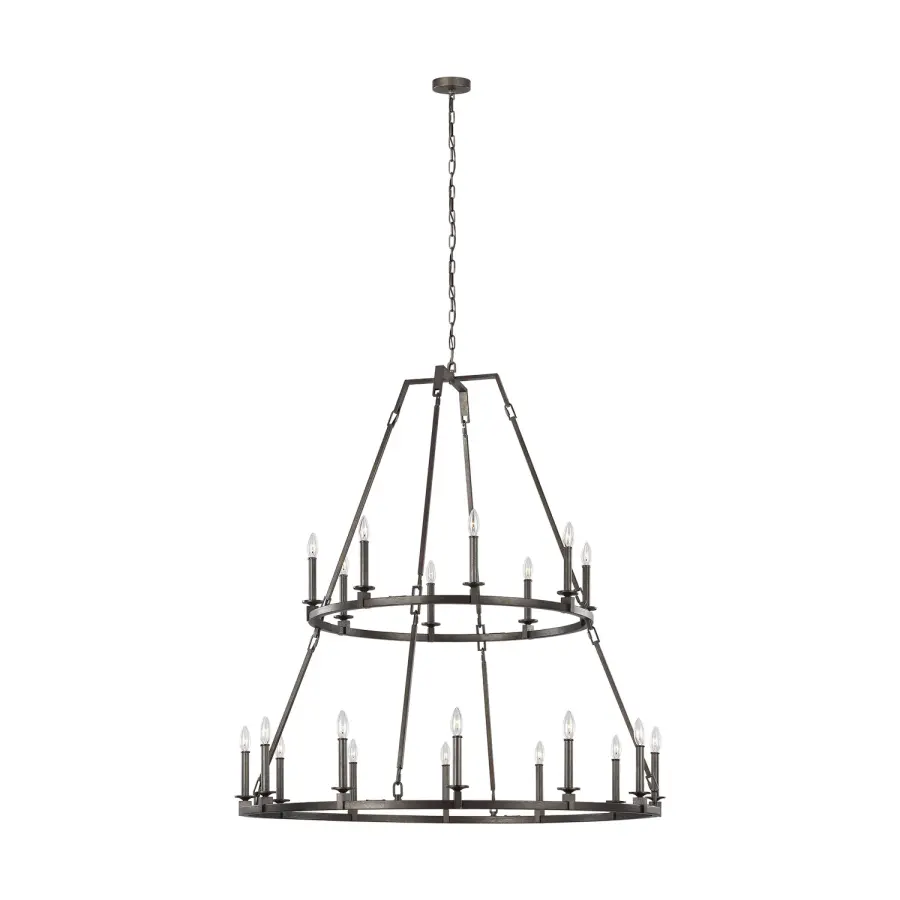 Landen 20-Light Two-Tier Chandelier in Smith Steel