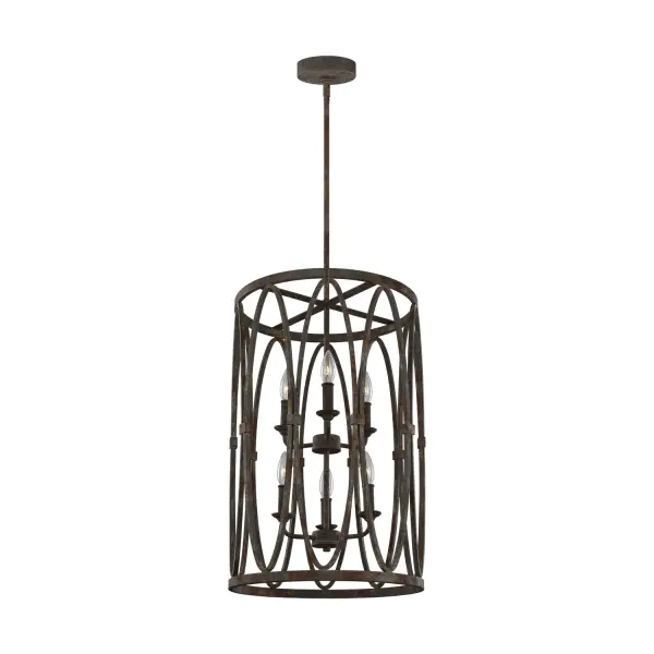 Patrice Six Light Multi-Tier Chandelier in Deep Abyss