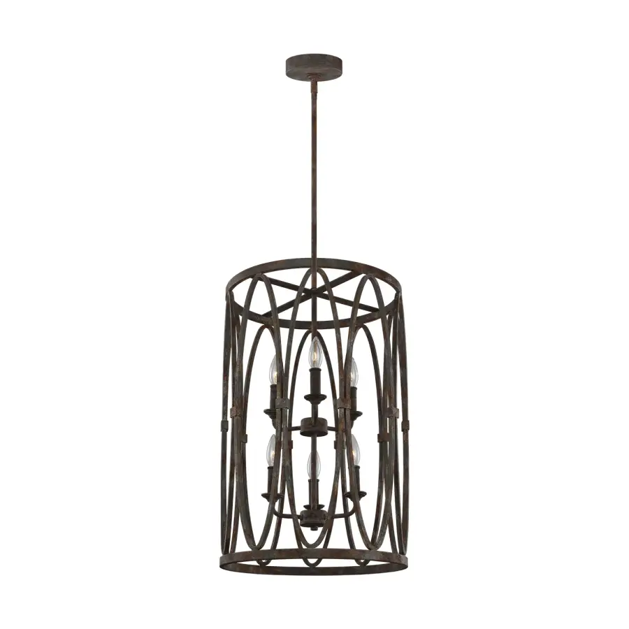 Patrice Six Light Multi-Tier Chandelier in Deep Abyss