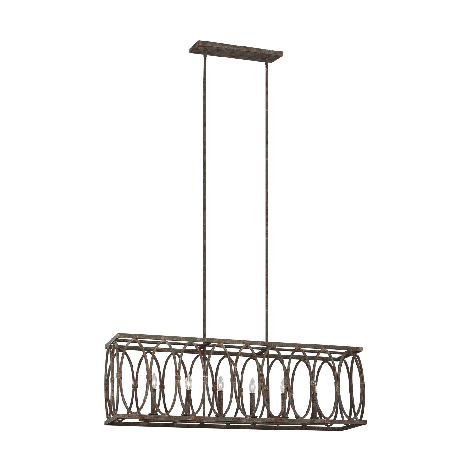 Patrice 6-Light Linear Chandelier in Deep Abyss