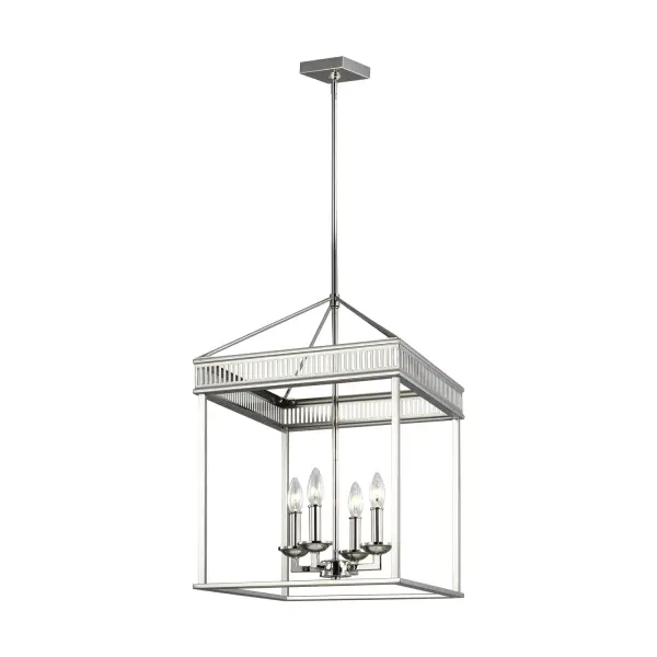 Woodruff 4-Light Lantern in Polished Nickel