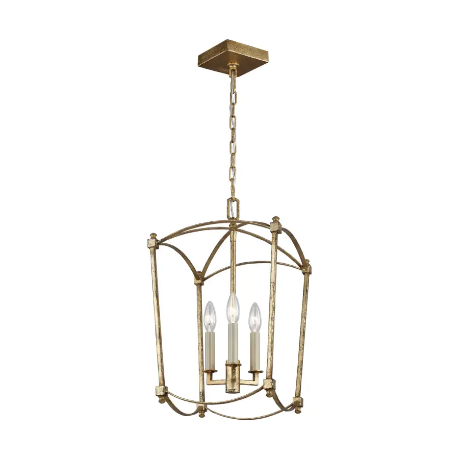 Thayer Three Light Lantern in Antique Gild