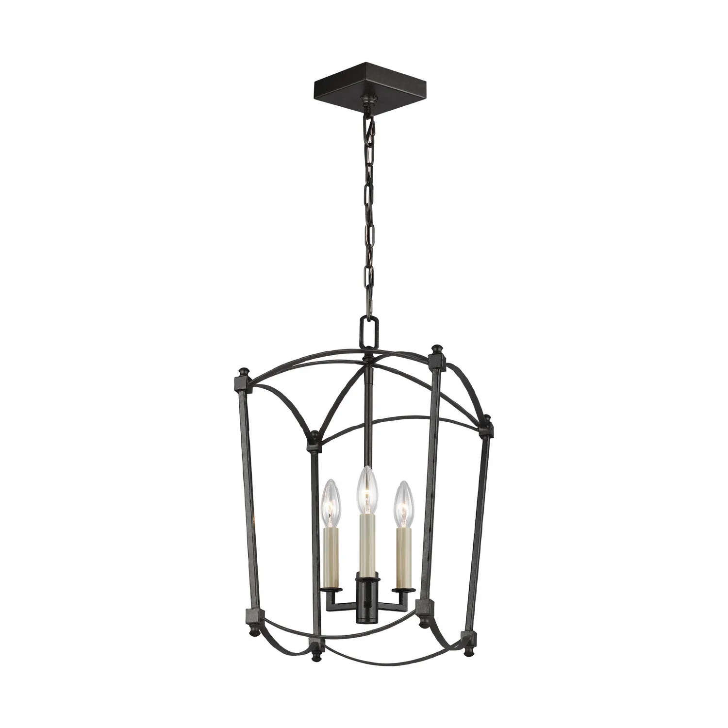 Thayer Three Light Lantern in Smith Steel