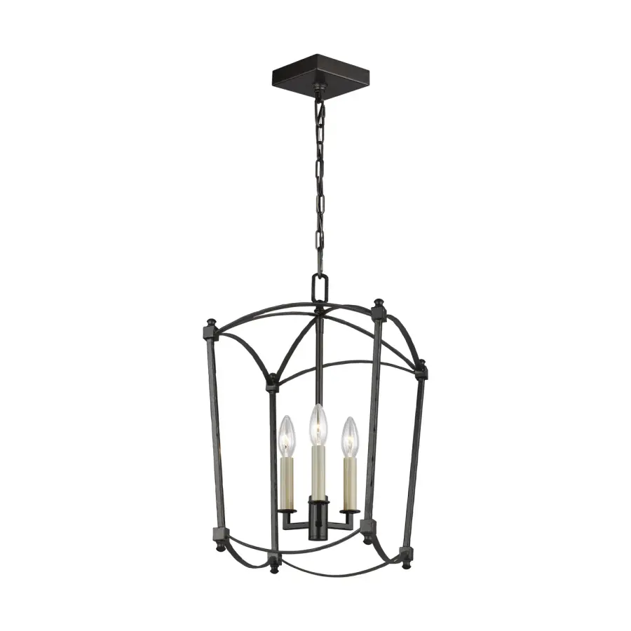 Thayer Three Light Lantern in Smith Steel