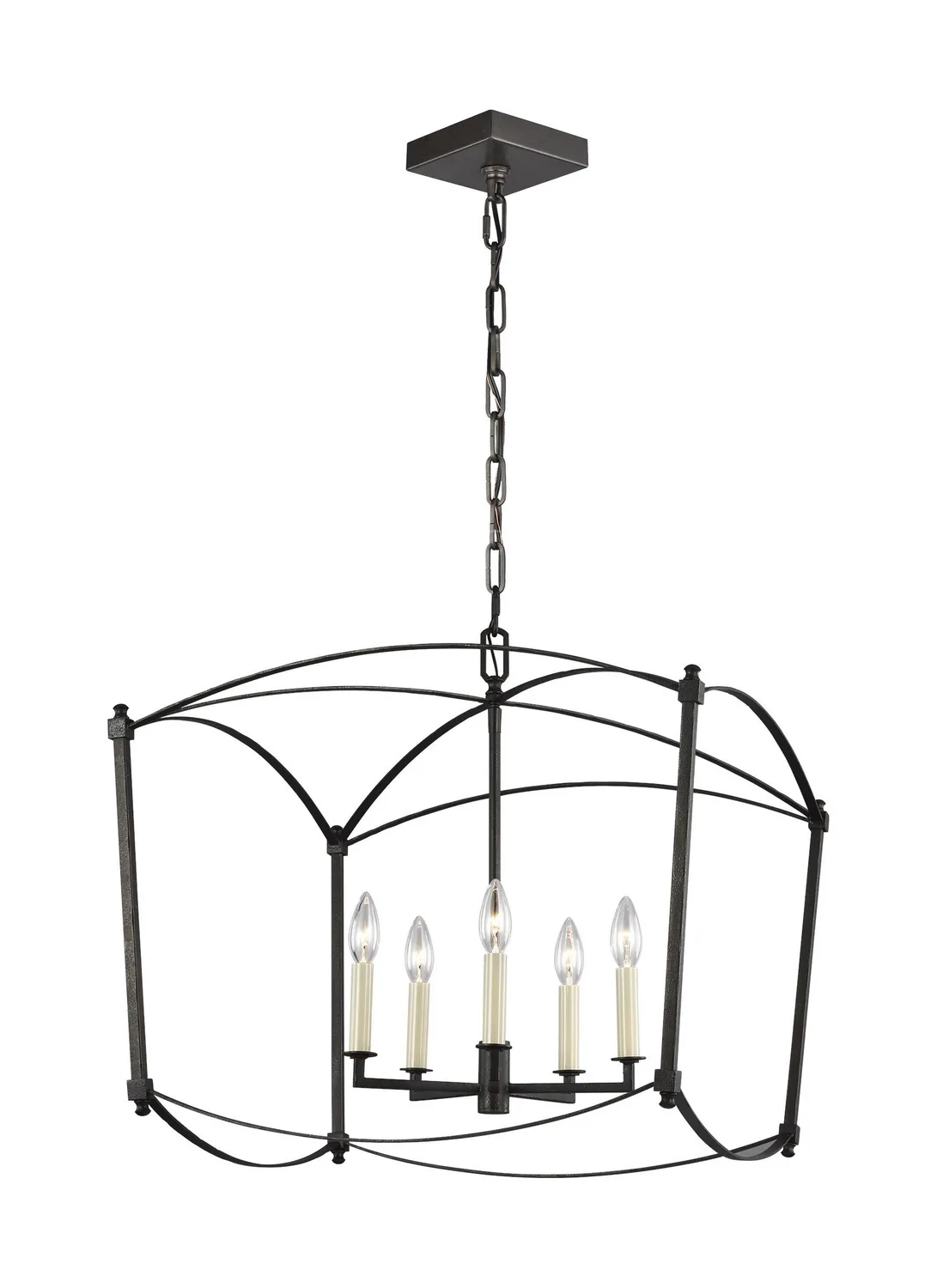 Thayer Five Light Lantern in Smith Steel