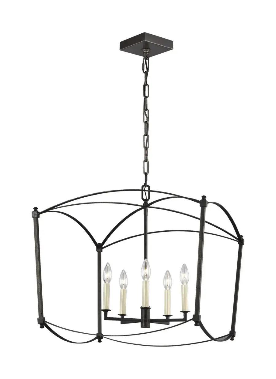 Thayer Five Light Lantern in Smith Steel