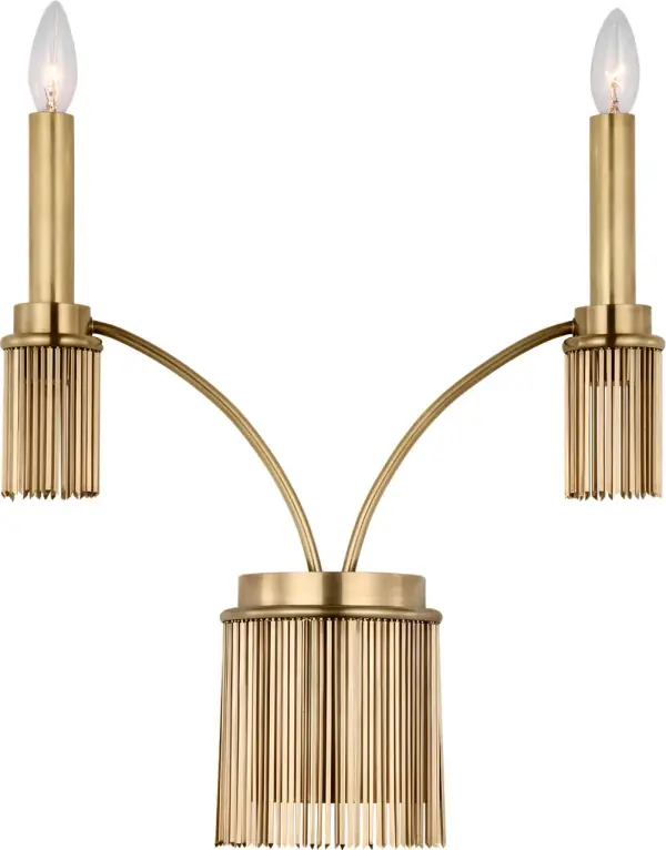 Sutton Double Sconce in Antique-Burnished Brass