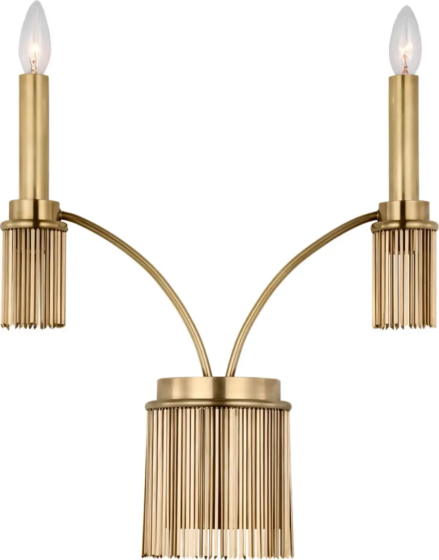 Sutton Double Sconce in Antique-Burnished Brass - Image 1