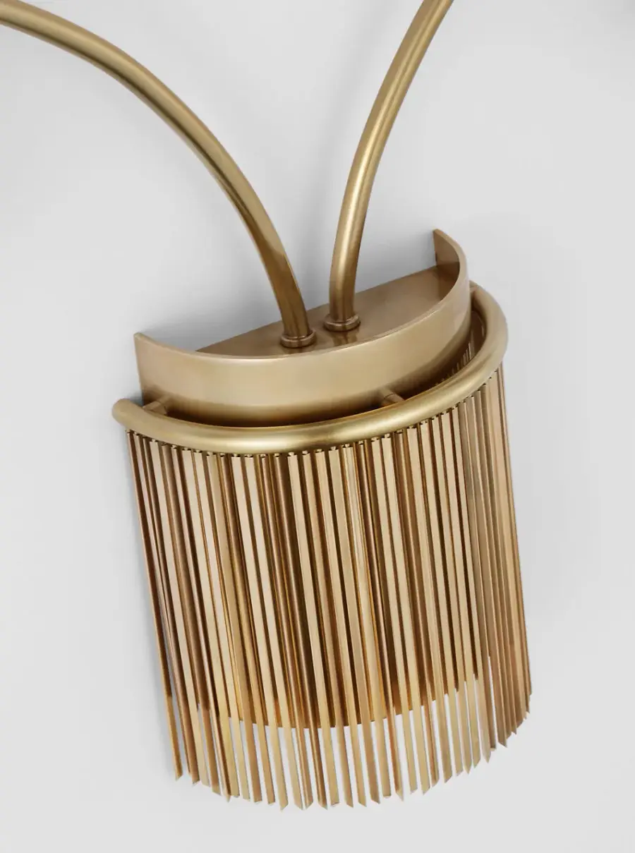 Sutton Double Sconce in Antique-Burnished Brass - Image 2