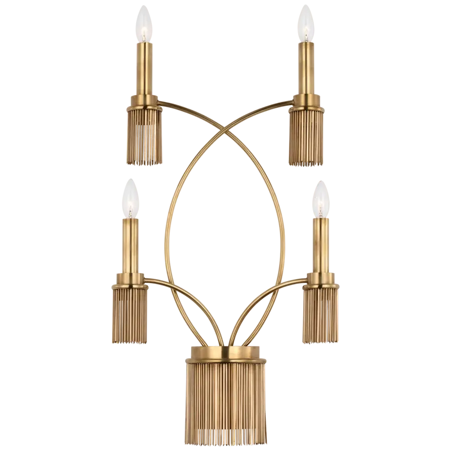 Sutton 4-Light Sconce in Antique-Burnished Brass - Image 1