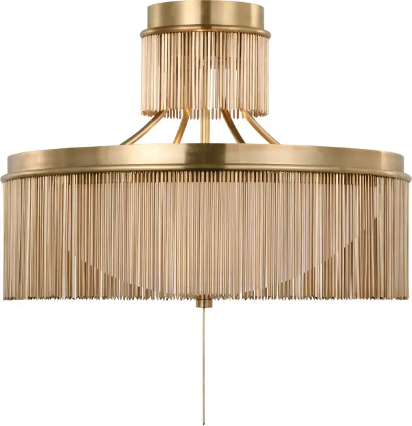 The Sutton 21" flush mount combines classic design with practical functionality. Its antique-burnished brass finish and white glass shade create a sophisticated look perfect for traditional and transitional spaces.