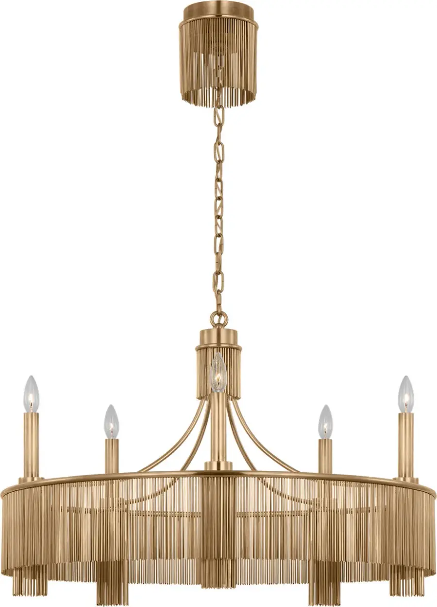 Sutton 34" Chandelier in Antique-Burnished Brass - Image 1