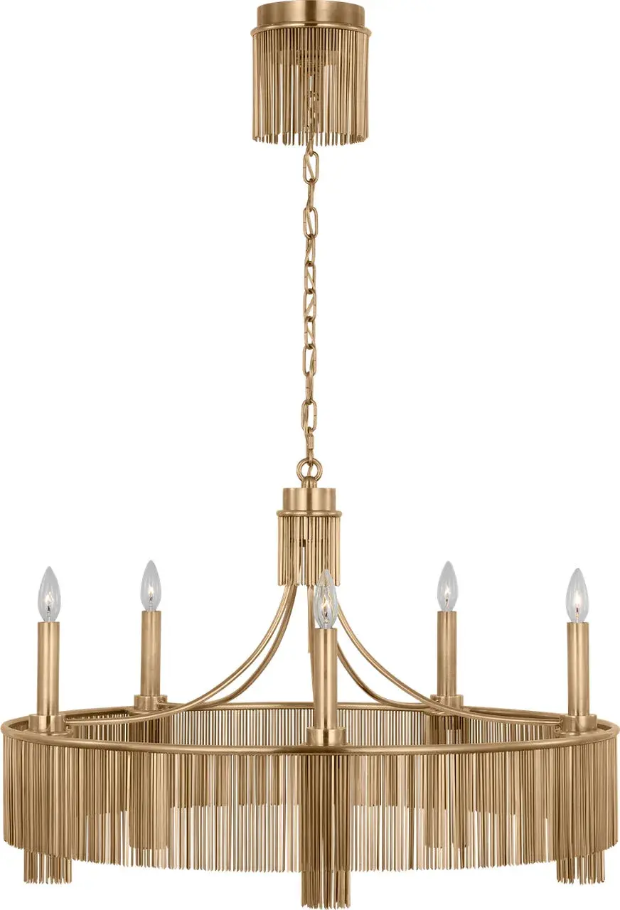 Sutton 34" Chandelier in Antique-Burnished Brass - Image 2