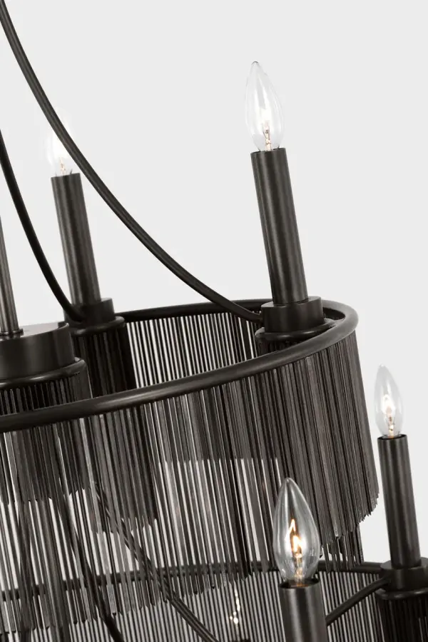 Sutton 50" Three Tier Chandelier in Bronze - Image 3