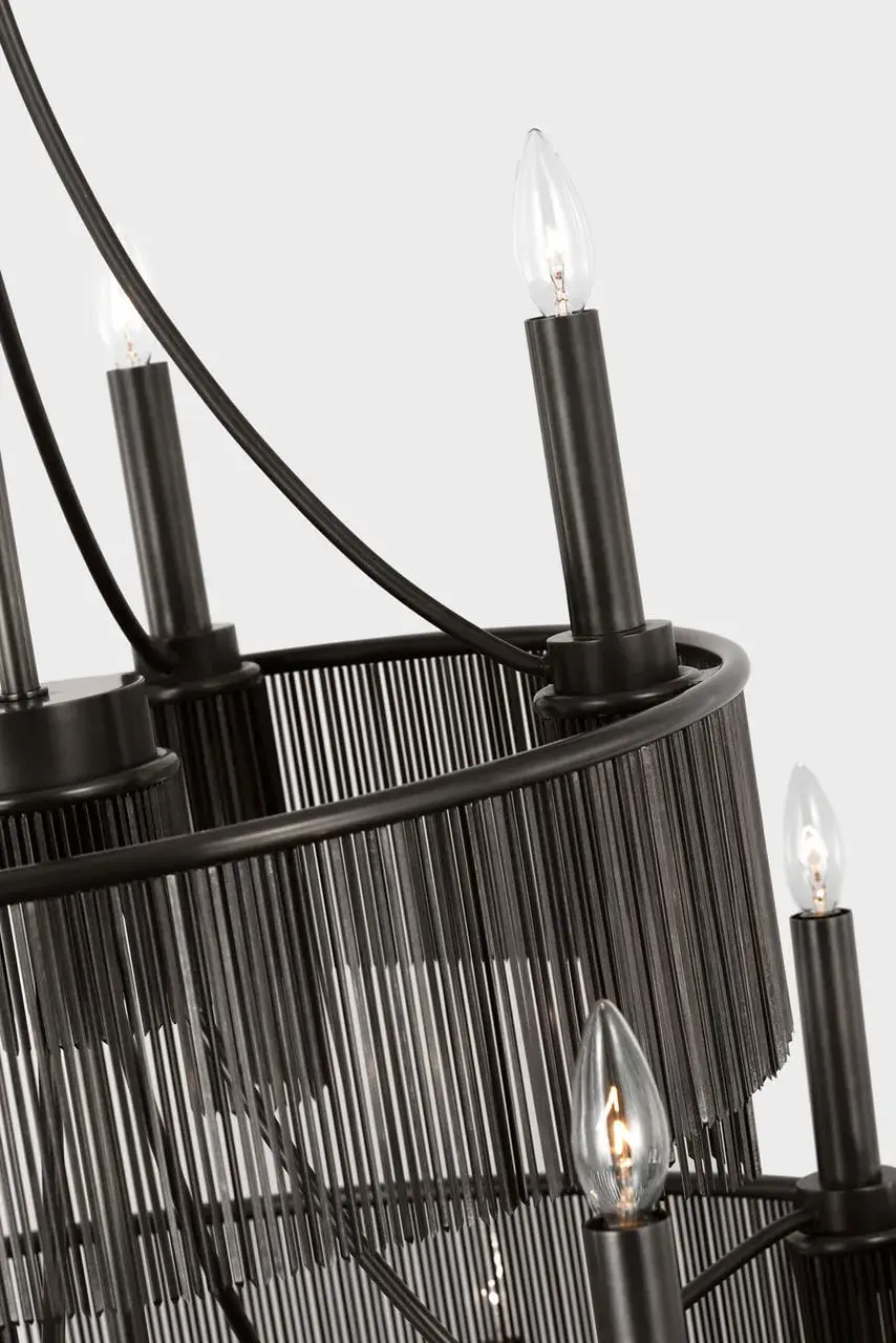 Sutton 50" Three Tier Chandelier in Bronze - Image 3
