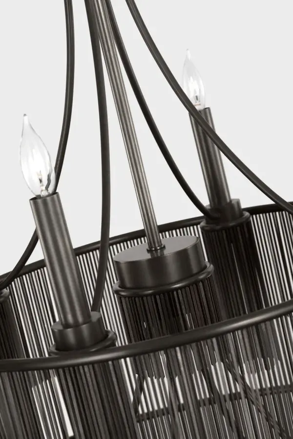 Sutton 50" Three Tier Chandelier in Bronze - Image 6