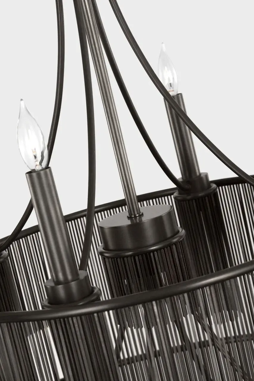 Sutton 50" Three Tier Chandelier in Bronze - Image 6
