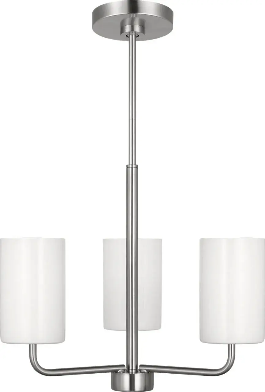 Rhett Three Light Chandelier in Brushed Nickel - Image 1