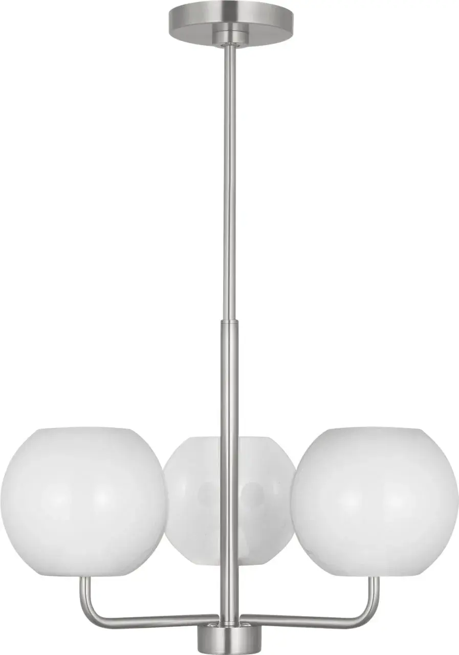 Rory Three Light Chandelier in Brushed Nickel - Image 1