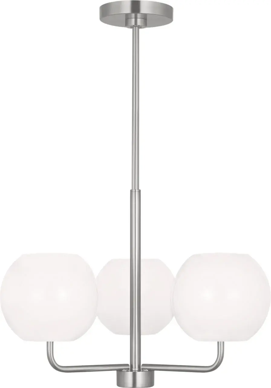 Rory Three Light Chandelier in Brushed Nickel - Image 2